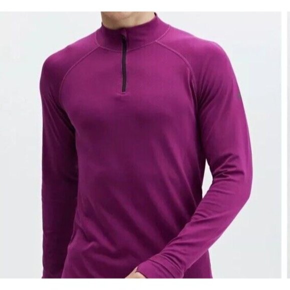 Fabletics Men’s Training Day Quarter Zip Pullover Performance Deep Port Size‎ M - Picture 1 of 9